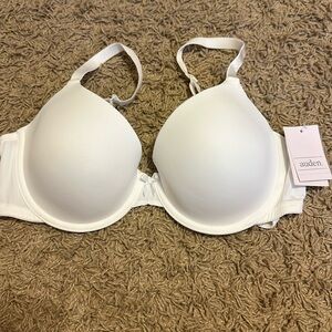 Auden 38B white bra nwt everyday lightly lined Demi underwire
